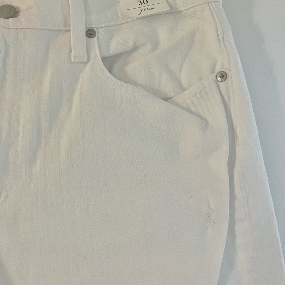 NWT J. Crew Women's White Boyfriend Jeans - Picture 3 of 8